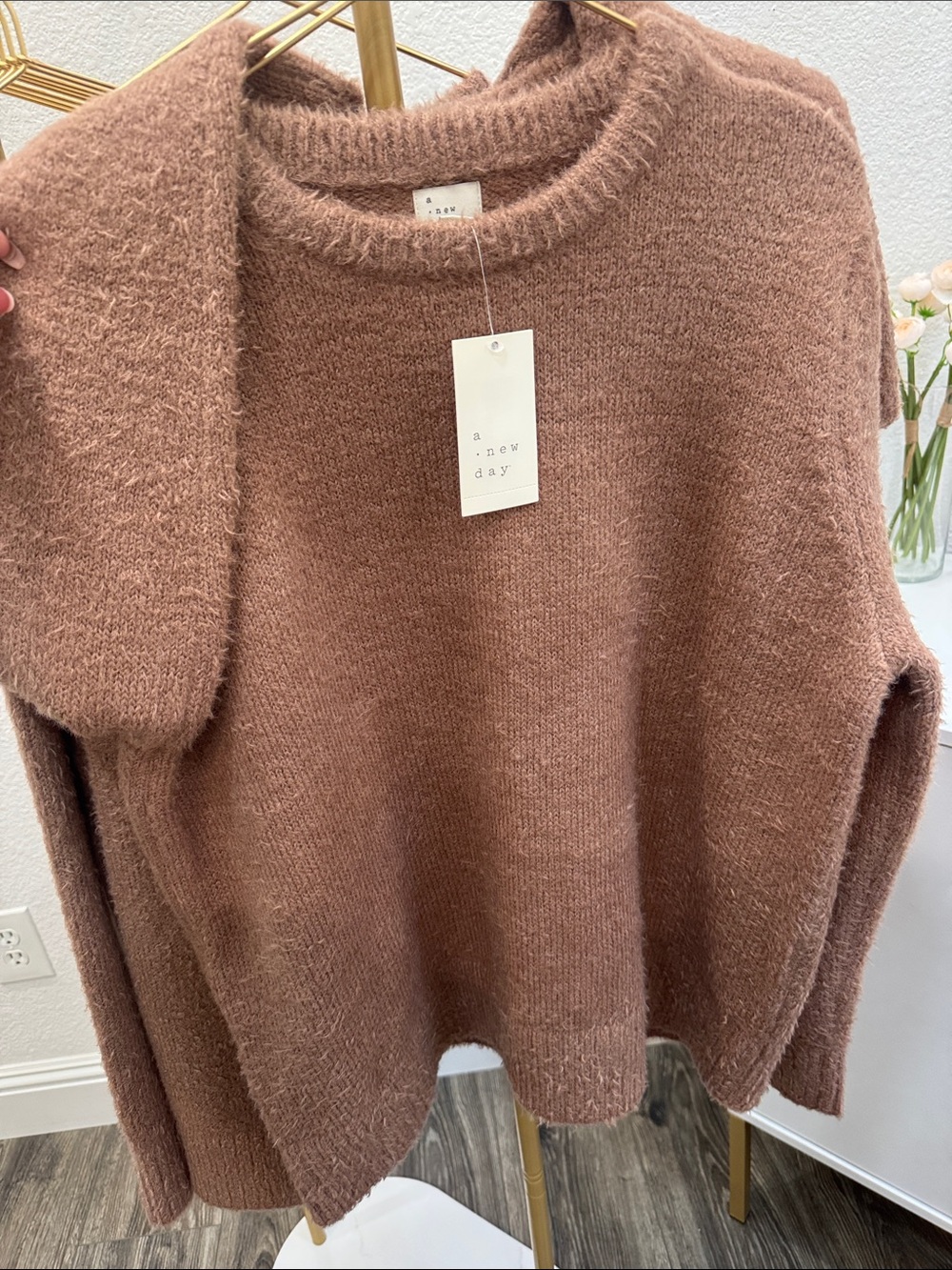 a new day Cozy Mauve-Brown Crewneck Sweater